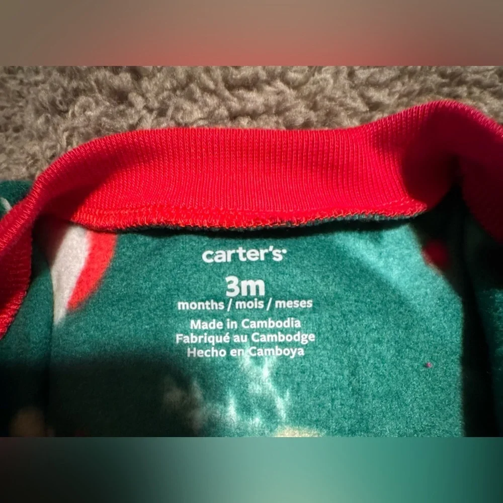 Carter's Green Santa and Reindeer Footie